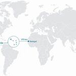 World map showing where is Cape Verde located in the North Atlantic Ocean, 570 km west of Senegal, West Africa
