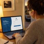 A parent logging into NCEDCloud login portal on a laptop at home