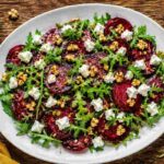 Best ensalada de remolacha near me — homemade beet salad with goat cheese and walnuts