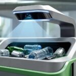 AI-powered MataRecycler smart bin sorting plastic, glass, and metal waste