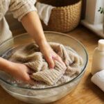 How to wash wool sweater by hand in soapy water with conditioner