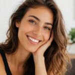 Woman with a healthy, natural smile after daily BrassSmile care
