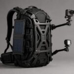 Coalax Lancer 300 Power Backpack Combo concept showing solar panel and dual camera mounting arms