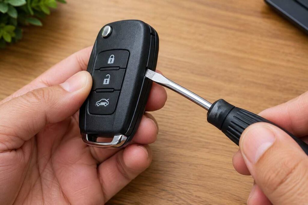 How to open a Honda key fob using a screwdriver
