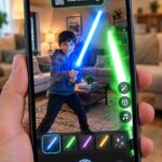 Star Wars Movie FX Maker Codes unlocking a lightsaber effect on a smartphone